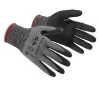 Tilsatec 55-5325 Grey Microfoam Nitrile Abrasion & Tear-Resistant Gloves, Size 11, Microfoam Coating