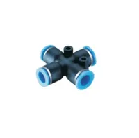Titan PZA Series, PZA 12, Nickel Plated Cross Connector, 12 mm Push-in, 12 mm Push-in, 12 mm Push-in