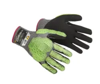 Tilsatec 63 Black, Green, Grey Tilsatec RhinoYarn Protective Gloves, Size 11, Nitrile Coating