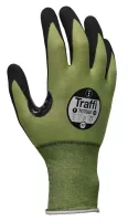Traffi TG7040 Green Elastane Glove, Size 6, Nitrile Coating