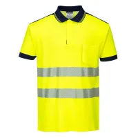 Portwest T Navy, Yellow Men's Polo Shirt L
