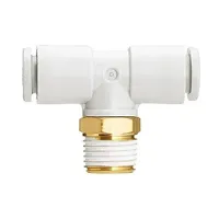 SMC, KQ2T10-03NS 0.375 in Threaded, Brass Fitting, 10 mm R 3/8