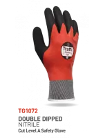 Traffi TG1072 Red Acrylic Gloves, Size 10, Nitrile Coating