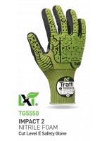 Traffi TG5550 Green Elastane Gloves, Size 11, NBR Coating