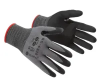 Tilsatec 55-4325 Grey Microfoam Nitrile Abrasion & Tear-Resistant Gloves, Size 11, Microfoam Coating