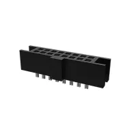 Amphenol ICC 20021444 Series Horizontal Panel Mount Receptacle, 20-Contact, 2 Row, 1.27 mm Pitch Solder