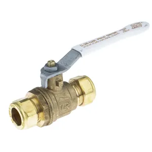 RS PRO Brass Compression Fitting Compression Fitting 2-Way 16 bar, Ball Valve