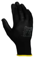 Liscombe Black Polyamide Work Gloves, Size 9, Polyurethane Coating