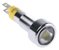 Signal Construct, Yellow Panel Mount Indicator SMLD Series, 8 mm, Tab Termination, IP67 14V