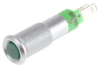 Signal Construct Green Indicator, 24V, 10mA, Solder Tab Termination, Recessed