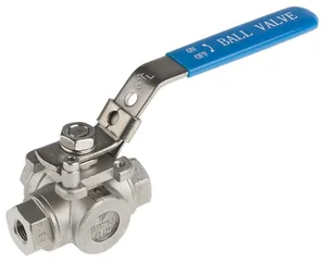 RS PRO Stainless Steel Threaded Threaded 3-Way, BSPP 68 bar, Ball Valve