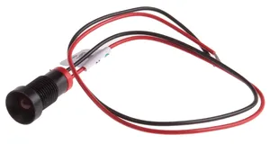 RS PRO Red Panel Mount Indicator, 2V dc, 20mA, Lead Wire Termination, IP67, Recessed