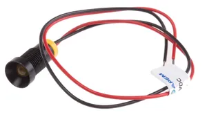 RS PRO Yellow Panel Mount Indicator, 2V dc, 20mA, Lead Wire Termination, IP67, Recessed