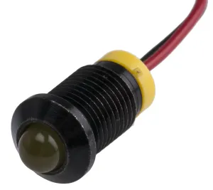RS PRO Yellow Panel Mount Indicator, 2V dc, 20mA, Lead Wire Termination, IP67, Prominent