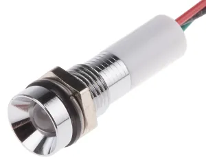 RS PRO Panel Mount Indicator, 24V dc, Lead Wire Termination, IP67, Recessed