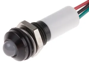 RS PRO Panel Mount Indicator, 24V dc, 20mA, Lead Wire Termination, IP67, Prominent