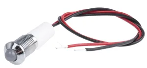 RS PRO White Panel Mount Indicator, 110V ac, 6mA, Lead Wire Termination, IP67, Prominent