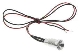 Oxley, Yellow Panel Mount Indicator OXL/CLH/80 Series Series, 8 mm, Flying Lead Termination, IP68