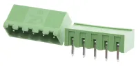 RS PRO CTB9352 Series Right Angle Through Hole Pluggable Terminal Block, 5 Contact(s), 5 mm Pitch, 1 Row, Shrouded