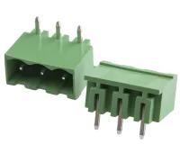RS PRO CTB9359 Series Right Angle Through Hole Pluggable Terminal Block, 3 Contact(s), 5.08 mm Pitch, 1 Row, Shrouded