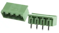 RS PRO CTB9359 Series Right Angle Through Hole Pluggable Terminal Block, 4 Contact(s), 5.08 mm Pitch, 1 Row, Shrouded