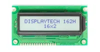Displaytech 162H Alphanumeric LED LCD Monochrome Display, White on Green, 2 x 16