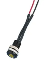 Oxley Yellow Panel Mount Indicator, 1.9V dc, 20mA, Lead Wire Termination, IP66, Flush