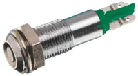 Signal Construct Green Indicator, 20V, 28 V, 10mA, Lead Wire Termination, Recessed