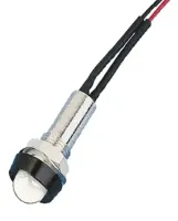 Oxley White Panel Mount Indicator, 24V, 15mA, Lead Wire Termination, IP67, Prominent