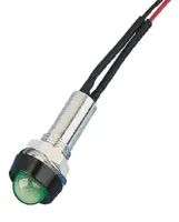 Oxley, Green Panel Mount Indicator STR/LH/8/AC Series Series, 8 mm, Flying Lead Termination, IP67
