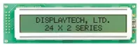 Displaytech Alphanumeric LED LCD Monochrome Display, Yellow on Green, 2 x 24