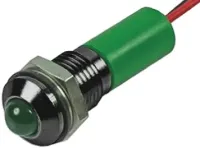 RS PRO Green Panel Mount Indicator, 24V dc, 20mA, Lead Wire Termination, IP67, Prominent