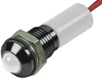 RS PRO White Panel Mount Indicator, 24V dc, 20mA, Lead Wire Termination, IP67, Prominent