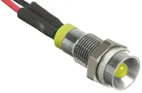RS PRO Yellow Panel Mount Indicator, 110V ac, Lead Wire Termination, IP67, Recessed