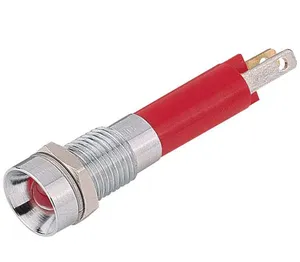 Signal Construct Red Panel Mount Indicator, 24V, 28 V, Solder Tab Termination, Recessed