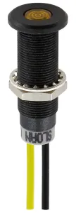 Sloan Yellow Panel Mount Indicator, 28V, 5 V, 20mA, Lead Wire Termination, IP68, Prominent