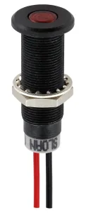 Sloan Red Panel Mount Indicator, 28V, 5 V, 20mA, Lead Wire Termination, IP68, Prominent