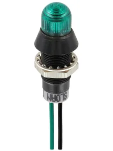 Sloan Green Panel Mount Indicator, 28V dc, 5 V dc, 20mA, Lead Wire Termination, IP68, Prominent