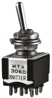 Nidec Components Toggle Switch, PCB Mount, On-On, SPDT, PC Terminal Terminal