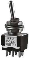 Nidec Components Toggle Switch, PCB Mount, On-On, SPDT, PC Terminal Terminal