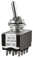 Nidec Components Toggle Switch, PCB Mount, On-On, SPDT, Solder Terminal