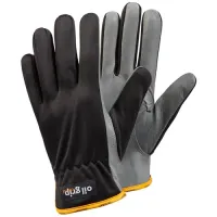 Tegera TEGERA Black, Grey Leather Work Gloves, Size 8