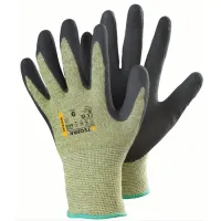 Tegera TEGERA Black, Green Fibreglass Thread, Para Aramid Work Gloves, Size 10, Neoprene Coating