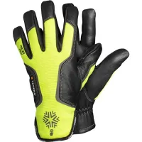 Tegera TEGERA Black, Yellow Leather Work Gloves, Size 12
