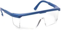 SINGER SAFETY EVAS Safety Glasses, UV Resistant, Anti-Scratch, Clear, Blue Polycarbonate Lens, Polyamide