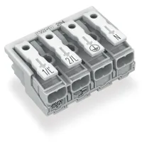 WAGO 294 Series Plug-in Connector Female Push-in, 4-Pole, 24A, 4-Way