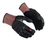 GUIDE GLOVES GUIDE 6609 Black, Dark Grey, Red Elastane, Nitrile, Nylon, Steel Fibre Work Gloves, Size 9, Nitrile Coating
