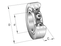 INA Track Roller Yoke Track Roller LR5006-2RS 30mm ID, 62 mm OD