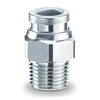 SMC KQB2H Series, KQB2H08-G02-F Pneumatic Fitting, 316 Stainless Steel, 13.4 mm Threaded Plug-In