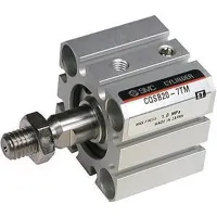 SMC Pneumatic Piston Rod Cylinder - CDQSB12-10T 12 mm Bore, 10 mm CQS Series, Single Acting Acting